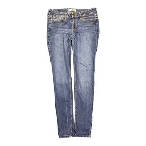 Hollister denim blue jeans 28W/31L 7R low rise skinny light wash soft stretch